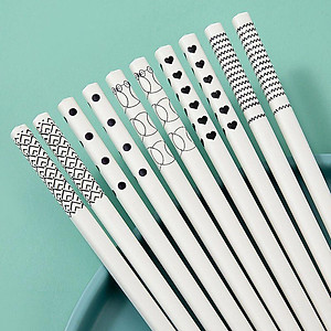 [KoSuyTu] Hộp 5 Đôi Đũa Gốm Sứ Cao Cấp Bền Đẹp An Toàn Cho Sức Khỏe - Đũa Ăn Cơm Kháng Khuẩn Chống Nấm Mốc Không Sơn Mài 