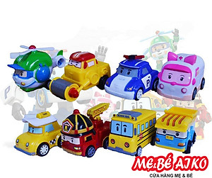 Xe ô tô đồ chơi cho bé chạy trớn mô hình nhân vật Poli và những người bạn