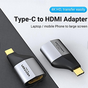 Đầu chuyển đổi USB Type-C to HDMI Vention, Hỗ trợ 4K@60Hz - Hàng chính hãng