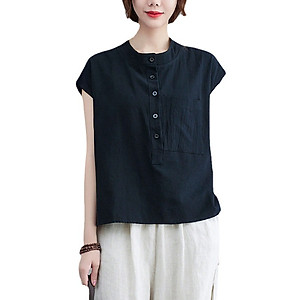 Áo sơ mi nữ form rộng sát nách, chất liệu mềm mát, áo kiểu nữ, form trẻ trung, năng động NeSa Shop SMT03