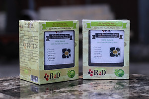 Túi hút ẩm than hoạt tính gáo dừa khử mùi và lọc không khí cho xe hơi chính hãng R2D (hộp 2 túi Lớn)