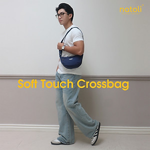 Túi phao đeo chéo nam nữ hình bán nguyệt NATOLI túi bánh bao chần bông vải canvas chống nước tốt-Soft Touch Crossbag T26