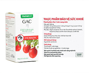 Viên nâng dầu gấc chăm sóc mắt, chống lão hóa, tăng sức đề kháng Humancel Gac - TPCN tiêu chuẩn Hàn Quốc (hộp 5 vỉ x 6 viên)