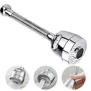 Đầu gắn vòi nước rửa chén KG16, xoay 360 tăng áp tiết kiệm nước phù hợp được tất cả các vòi, chất liệu inox