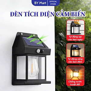 Đèn sân vườn năng lượng mặt trời cảm biến chuyển động, cảm biến ánh sáng tự động bặt tắt, đèn mặt trời