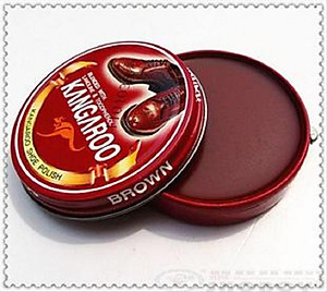 Combo Xi đánh giày Kangaroo Hàn Quốc + Bàn chải đánh giày cán gỗ