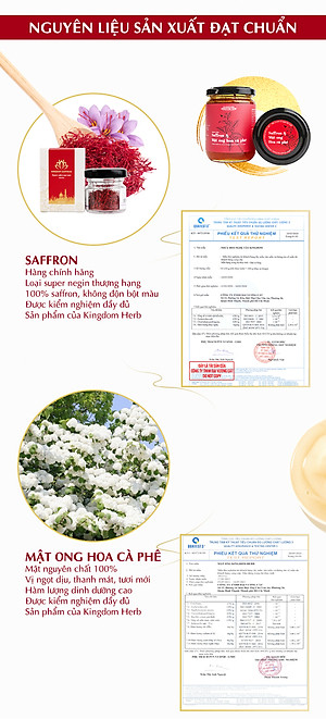 Saffron ngâm mật ong Kingdom Herb chính hãng thượng hạng hộp 311g