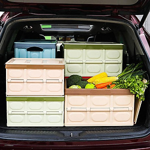 Thùng đựng đồ Ô Tô để cốp có thể gập gọn có nắp đậy, dùng để đựng đồ chơi trẻ em, đồ đi chợ, siêu  thị, đồ chơi khi đi dã ngoại hay pic nic để xe bạn gọn gàng hơn khi di chuyển - dung tích55L