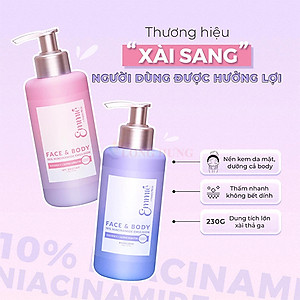 Kem dưỡng thể Emmié Face & Body Niacinamide Emulsion làm trắng da 7% (230ml)/10% (230g) - Hàng chính hãng
