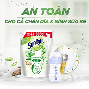Túi Nước rửa chén Sunlight Bio-care Thiên Nhiên 100% Gốc thực vật - Muối Khoáng Lô Hội 3.3KG