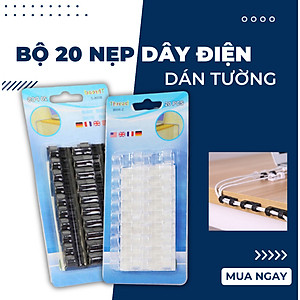 COMBO 2 BỘ Nẹp Dây Điện Miếng Dán Tường Siêu Dính , Kẹp Đi Dây Điện Kẹp Cố Định Và Giữ Luồn Dây Điện Siêu Sốc an toàn tiện lợi dễ lắp đặt Dây Mạng