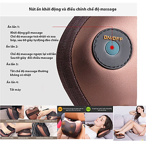 (Loại Tốt) Gối Mát Xa Massage KhoNCC Hàng Chính Hãng Vật Lý Trị Liệu Xua Tan Mệt Mỏi Cổ, Vai, Eo, Hông, Đùi  - KPD-5818-GMX8B