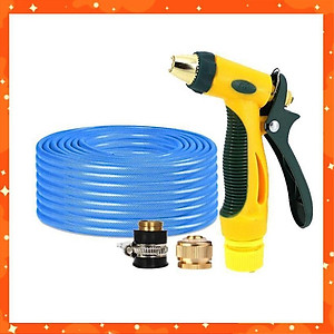 Bộ dây vòi xịt nước rửa xe, tưới cây tăng áp 3 lần,loại 15M (nối đồng nhựa đen) 206317