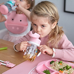 Bình uống nước có ống hút cho bé Tritan Marcus & Marcus, từ 12 tháng