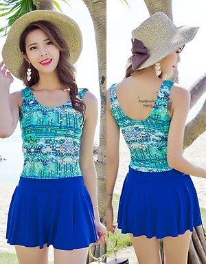 Đồ Bơi Nữ Một Mảnh Sắc Màu Kiểu Váy Xòe Dễ Thương ATI31 MayHomes One-Piece Colorful Swimwear