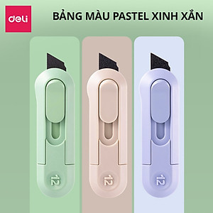 Dao Rọc Giấy Mini Deli Rọc Giấy Lưỡi SK5 Chống Gỉ Sắc Bén Lưỡi Dao Tự Thu Dao Rọc Giấy Unbox Học SInh Văn Phòng