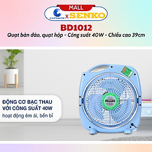 Quạt Bàn Đảo 3 Tấc Senko BD1012 cao cấp - Màu Ngẫu Nhiên - Hàng chính hãng