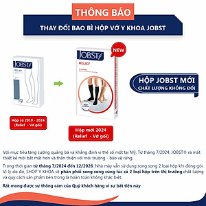 Vớ y khoa gối JOBST Relief - Cơ bản, màu đen, kín ngón, 20-30mmHg, giãn tĩnh mạch chân (tất y khoa)
