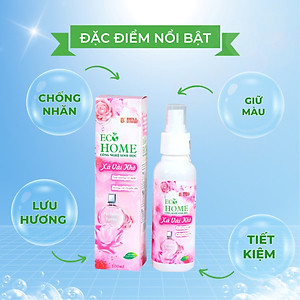 Xả Vải Khô Dạng Xịt Công Nghệ Sinh Học Ecohome 100ml Hương Comfor While Vỏ Hồng Làm Mềm Vải Khử Mùi Hôi, Lưu Hương Lâu