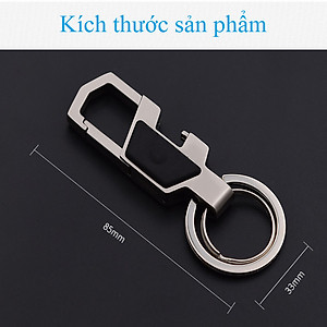 Móc chìa khóa đa năng ô tô, xe máy, gia đình thương hiệu JOBON - Thép hợp kim cao cấp - Da thật 100% - Trọng lượng: 36g -  Mã: ZB-018 - Hàng Nhập Khẩu