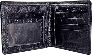 Bộ Ví & Thắt Lưng Nam Vân Cá Sấu Huy Hoàng HT2117-HT4117 (23 x 11,5 cm) - Đen