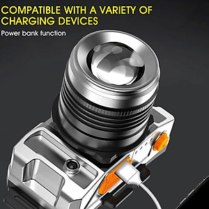 Đèn Pin Đội Đầu 1 Bóng Lớn Chống Nước 3 Chế Độ Siêu Sáng Ánh Sáng Mạnh