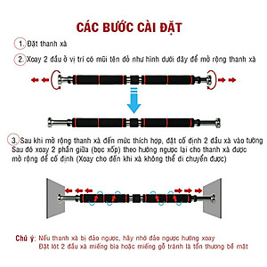 Thanh Tập Xà Đơn Treo Tường Gắn Cửa Nhiều Cỡ Từ 60-130cm Tùy Chỉnh Phù Hợp Tập Gym Tại Nhà Tăng Cơ Bắp
