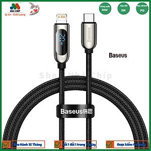 Cáp sạc nhanh tích hợp màn hình LED Baseus Display Fast Charging Data Cable Type-C to IP 20W(CATLSK) - Hàng chính hãng
