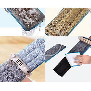 Cây Lau Nhà Tự Vắt Phẳng Thông Minh Spin Mop Xoay 360 Độ_ Tặng Kèm Hai Bông Lau