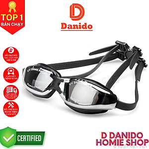 Kính bơi nam nữ tráng gương cao cấp có bịt tai - Kính bơi chống tia UV, chống sương mù thiết kế chống trơn trượt, co giãn - Hàng chính hãng D Danido  