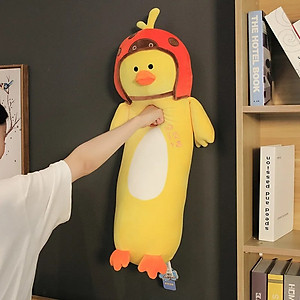 Gấu bông con vịt vàng dễ thương - Size từ 70cm đến 1m3 - Quà tặng gấu bông vịt đội nón bảo hiểm cute.