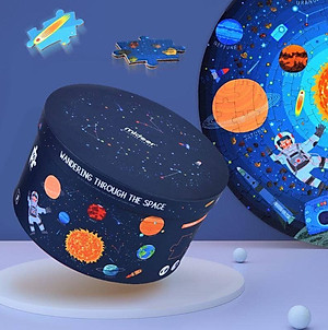 Đồ Chơi Xếp Hình Puzzle MIDEER Dạng Hộp Tròn - 04 Chủ Đề Khu Rừng, Vũ Trụ, Động vật và Đại dương (150 Mảnh Ghép)