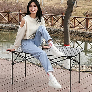Bàn cắm trại gấp màu đen model TSD,có nhiều Size:53,95,120cm,đa năng,dễ mang theo, dã ngoại,có thể gập lại