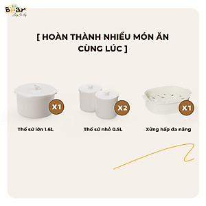 Nồi Nấu Cháo, Nấu chậm 1.6L Bear SB-NNC16 270W - Hàng chính hãng