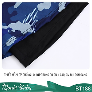 Bộ bơi cỡ lớn cho bé trai mập béo, quần 2 lớp chống lộ rộng rãi có túi để đồ, áo thiết kế riêng thoải mái hơn cho bé big size | BT188