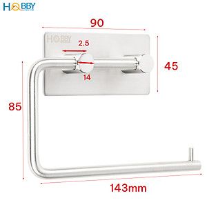 Giá treo cuộn giấy vệ sinh inox 304 dán tường Hobby home decor G1