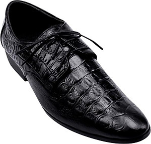 Giày Tây Nam Vân Cá Sấu Huy Hoàng HT7128 - Đen