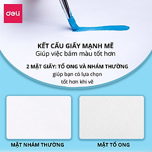Giấy Vẽ Chuyên Dụng Deli - Gouache - Định Lượng 8K 160Gsm/180Gsm 1 Tệp - 73615 / 73617
