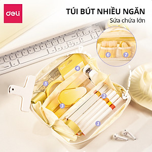 Hộp Bút Túi Đựng Bút To Vải Oxford Chống Nước Pastel Deli - Sức Chứa Lớn Chống Nước Bụi Học Sinh Văn Phòng Đa Năng