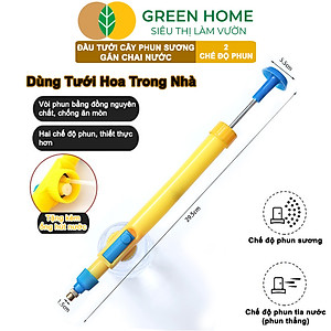 Đầu Tưới Cây Phun Sương, Greenhome, D30cm, Gắn Chai Nước, Cầm Tay, Áp Lực Cao, 2 Chế Độ Tưới, Phù Hợp Nhiều Loại Chai