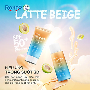 Kem chống nắng nâng tông Skin Aqua Tone up Latte Beige cho mọi tông da, dạng tinh chất Sunplay Skin Aqua Tone Up UV Essence Latte Beige SPF 50+ PA++++ 50g