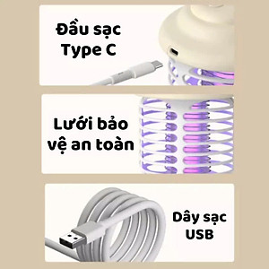 Máy Bắt Muỗi Mini Đèn Cắm Trại, Đèn Ngủ Diệt Côn Trùng, Cổng Sạc USB, Pin 1200mA - HÀNG CHÍNH HÃNG MINIIN