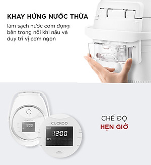 Nồi cơm điện tử Cuckoo 1,8L CR-1020F- màu trắng - Bảng điều khiển LED - Lòng nồi chống dính - Chất lượng Hàn Quốc - Hàng chính hãng Cuckoovina