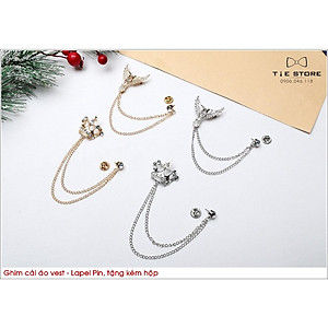 NHIỀU MẪU Ghim cài áo đính đá xích cao cấp - ghim cài vest cưới Tien Nguyen
