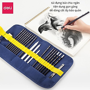 Bộ Dụng Cụ Vẽ Phác Thảo 27 Phụ Kiện Deli - Vẽ Mỹ Thuật - 1 Bộ - 58125