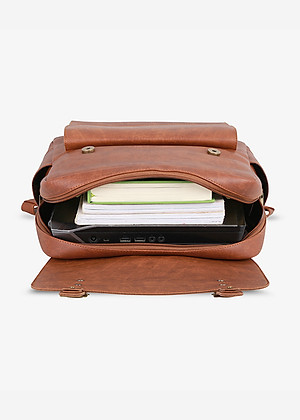 Balo da nam nữ công sở khóa gài thanh lịch UBP2 - 5021, ba lô đựng laptop 15 inch