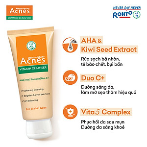 Sữa rửa mặt vitamin làm sáng da, mờ sẹo thâm dạng kem Acnes Vitamin Cleanser 100g