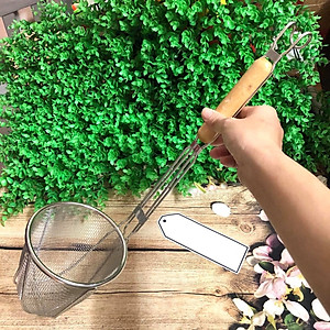 VỢT TRỤNG HỦ TIỂU MÌ BÚN PHỞ - INOX Cán GỖ dài 50cm - CHUẨN SIÊU PHẨM. Đa Năng dùng làm Vợt lưới Lược, lọc rây, rổ có tay cầm cán gỗ. Phù hợp Nhà Hàng, Quán ăn