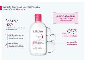 Nước tẩy trang dành cho da nhạy cảm BIODERMA Sensibio H2O 500ml