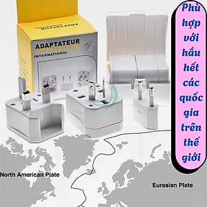 Bộ Chuyển Đổi Ổ Cắm Du Lịch- Adapter Du Lịch Quốc Tế 3 Chân – Ổ Cắm Chuyển Đổi Chuẩn Quốc Tế Mini- Ổ Cắm Đa Chuẩn Du Lịch – Gọn Nhẹ Tiện Lợi- Bộ Chuyển Phích Cắm Đa Năng Du Lịch Toàn Cầu